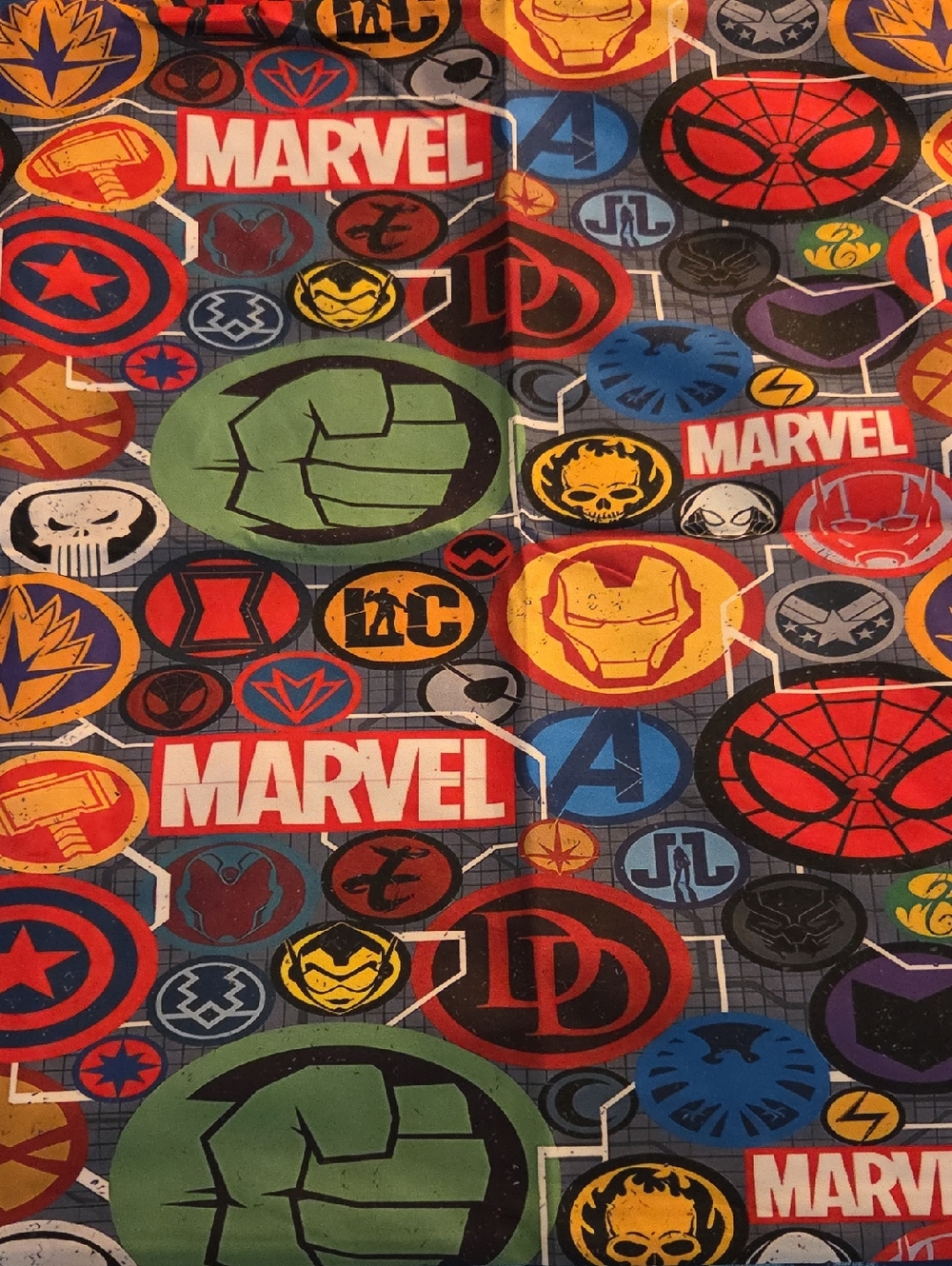 Marvel Comic Emblem Twin sheet set - Red, Blue, Green, Yellow, Black